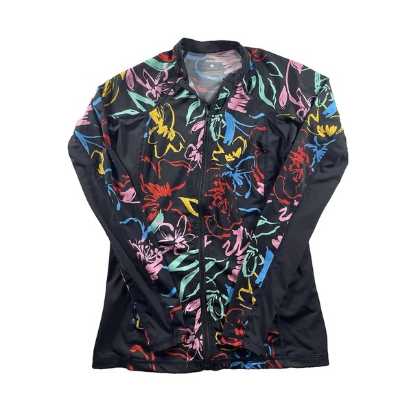 Hurley Pants - Hurley Leilani Rashguard Swim Top Long Sleeve Size S UPF 50+ Neon Tropical